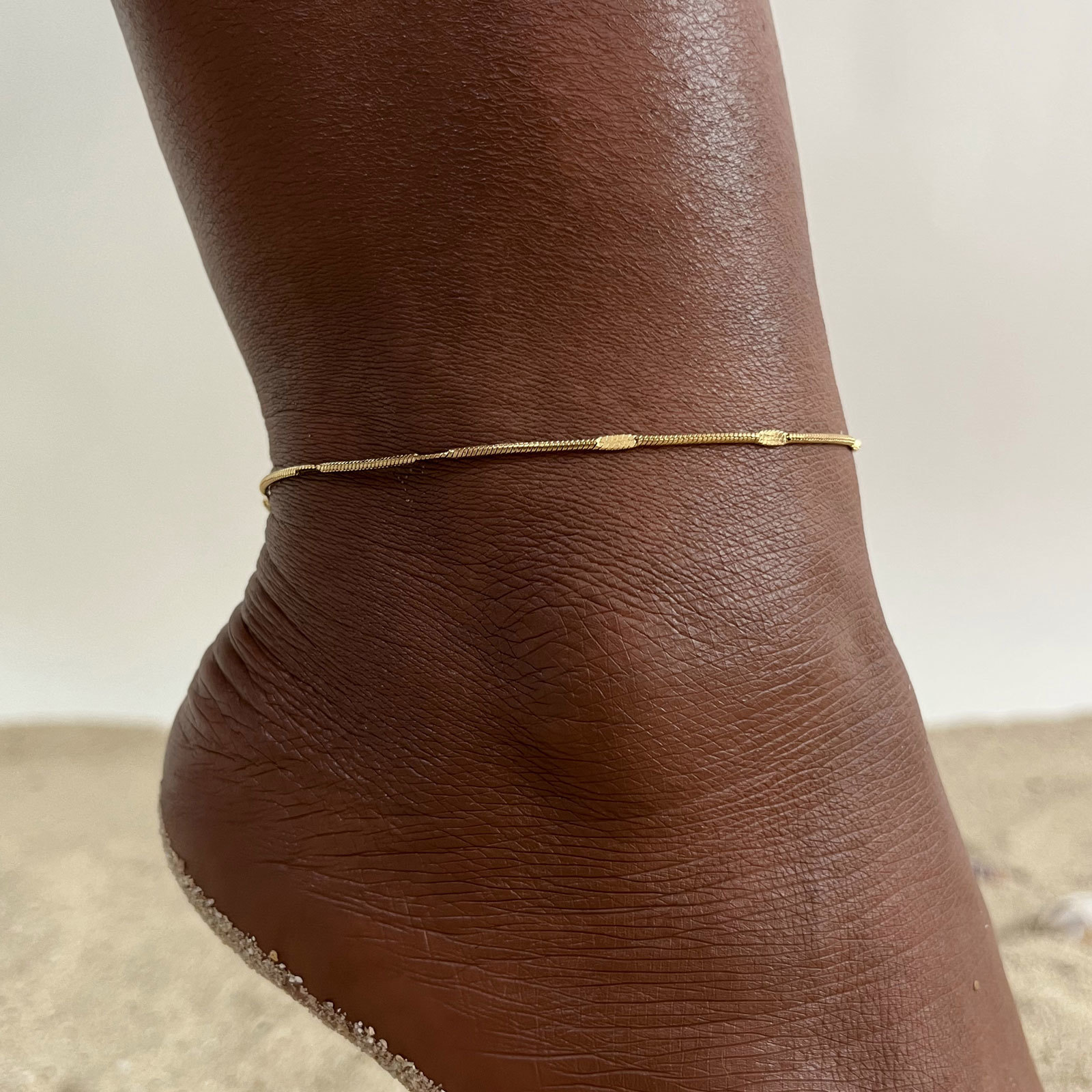 Jc Jewelry & Watches Photos - Women's Dainty Squashed Snake Chain Anklets
