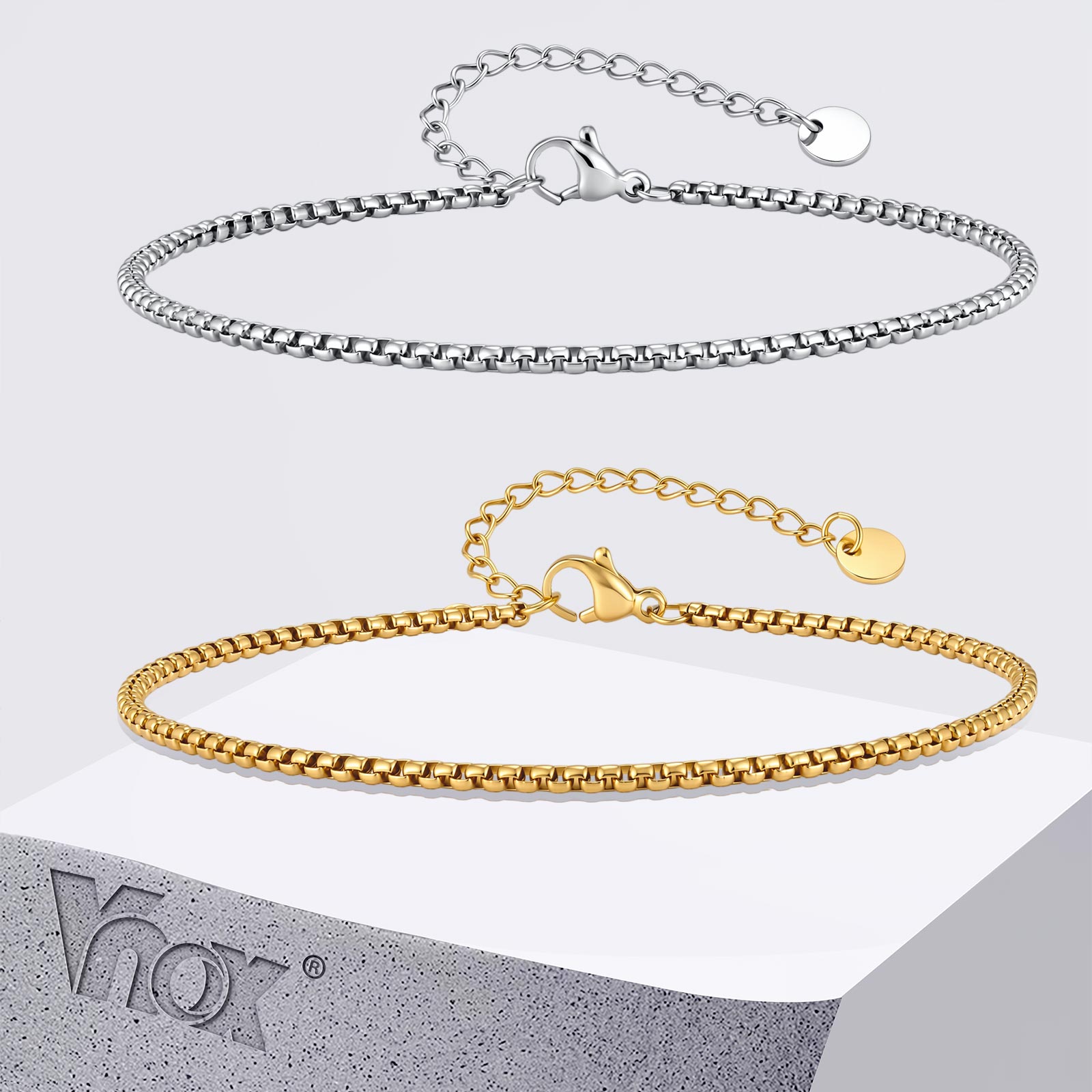 Jc Jewelry & Watches Photos - Vnox Stainless Steel Box Chain Link