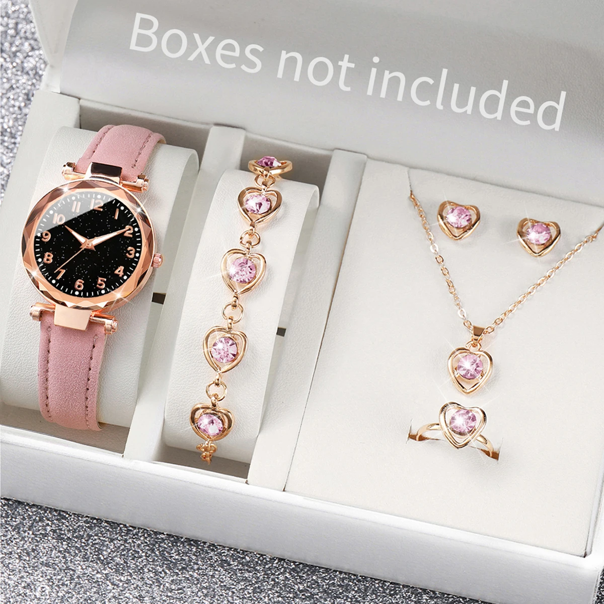 Jewels On Watches - 5/6PCS Fashion Women Watches Casual Leather
