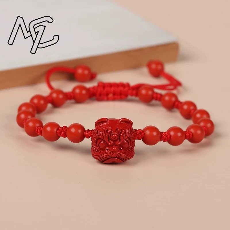 Genuine Red Cinnabar Lion Danc - огляд і ціна Gemstone Bracelet Healing