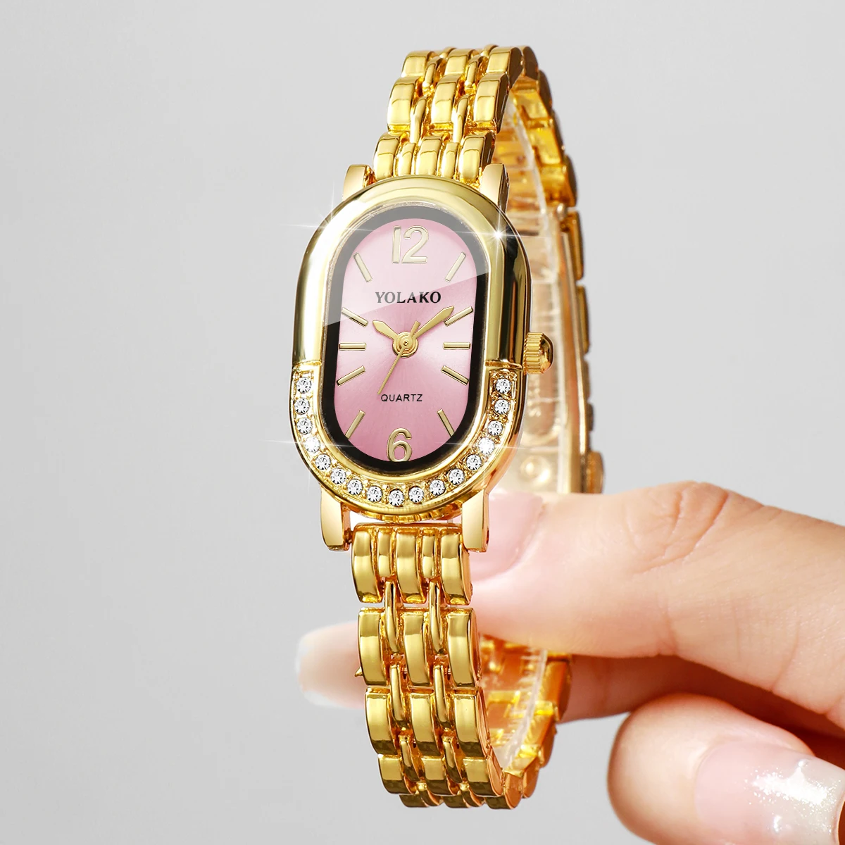 Luxury Rhinestone Women Quartz - огляд і ціна Jewelry Watches Gold