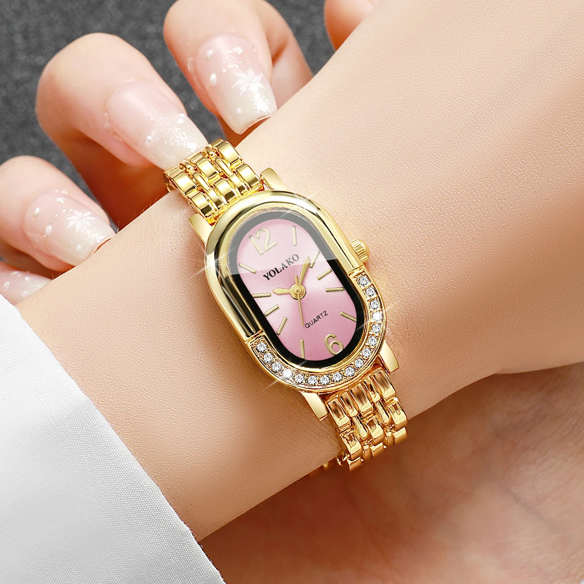 Luxury Rhinestone Women Quartz - огляд і ціна Jewelry Watches Gold