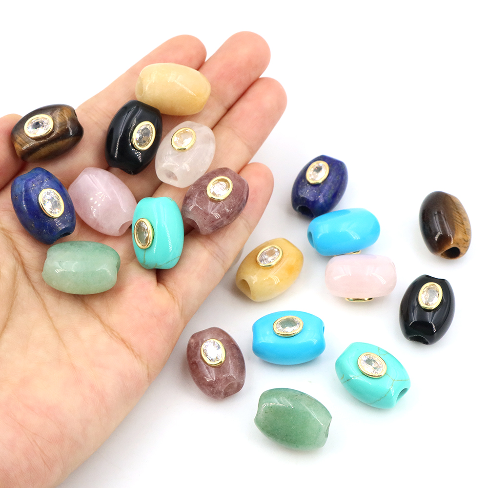 Natural Stone Big Hole Flat Bu - огляд і ціна Gemstone Bracelet Healing