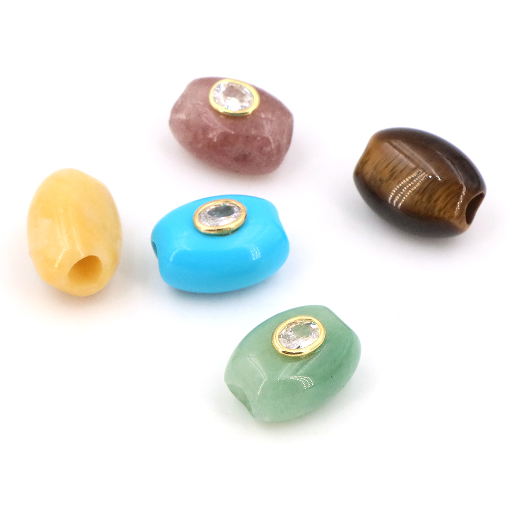 Natural Stone Big Hole Flat Bu - огляд і ціна Gemstone Bracelet Healing