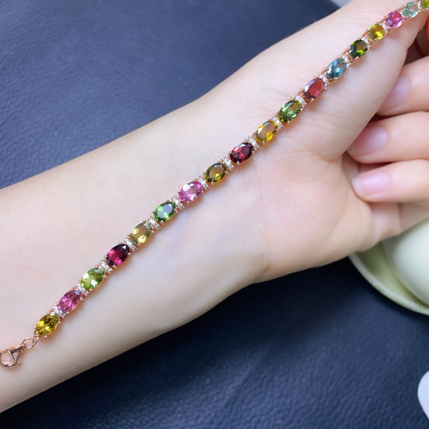 925 Silver Natural Tourmaline  - огляд і ціна Gemstone Bracelet Healing