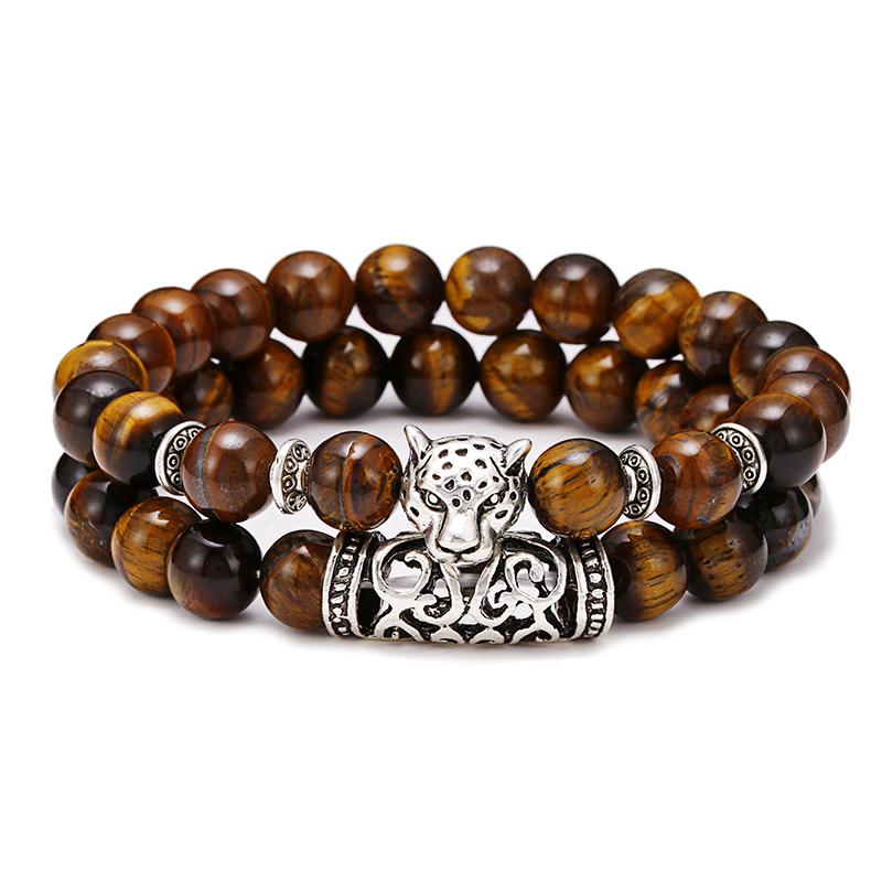 Premium 2Pcs/Set Leopard Beade - огляд і ціна Gemstone Bracelet Healing