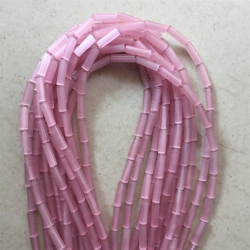 4*13MM Tube Rose Pink Cat Eye  - огляд і ціна Gemstone Bracelet Healing