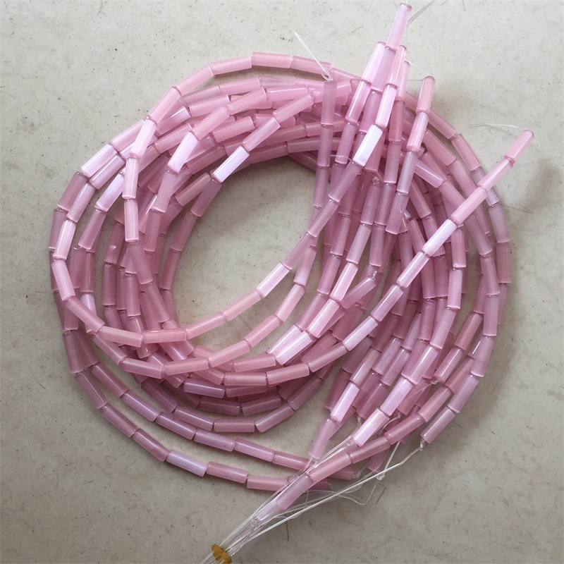4*13MM Tube Rose Pink Cat Eye  - огляд і ціна Gemstone Bracelet Healing