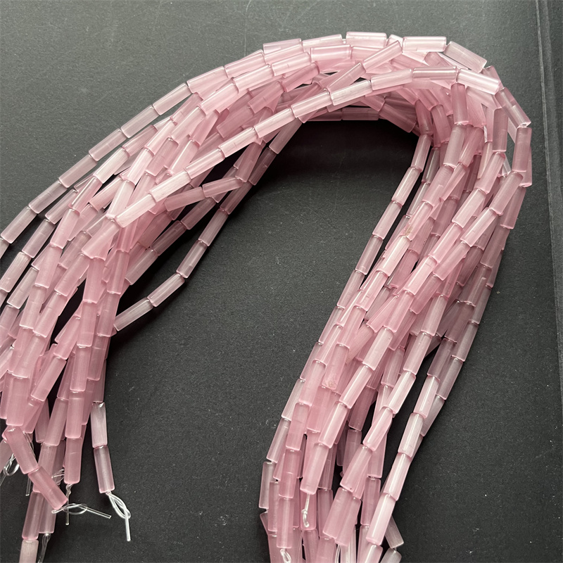 4*13MM Tube Rose Pink Cat Eye  - огляд і ціна Gemstone Bracelet Healing