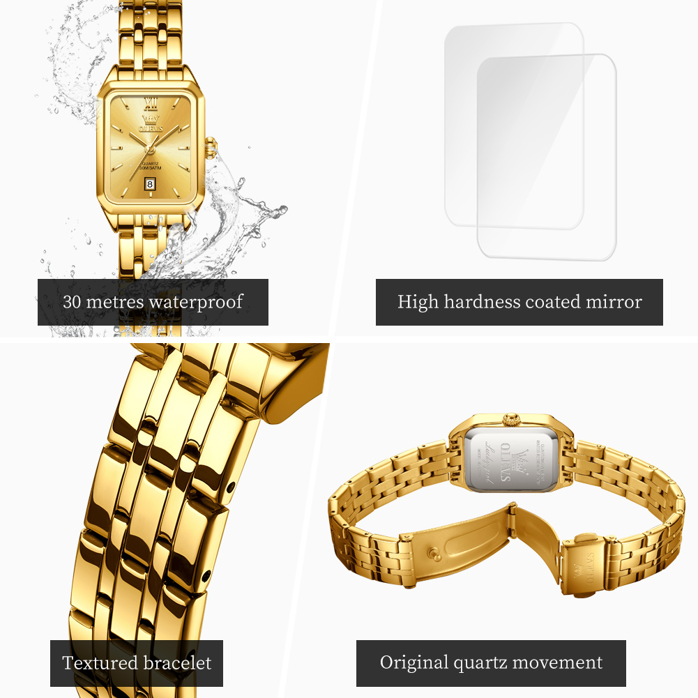 OLEVS Luxury Top Brand Women's - огляд і ціна Jewelry Watches Gold
