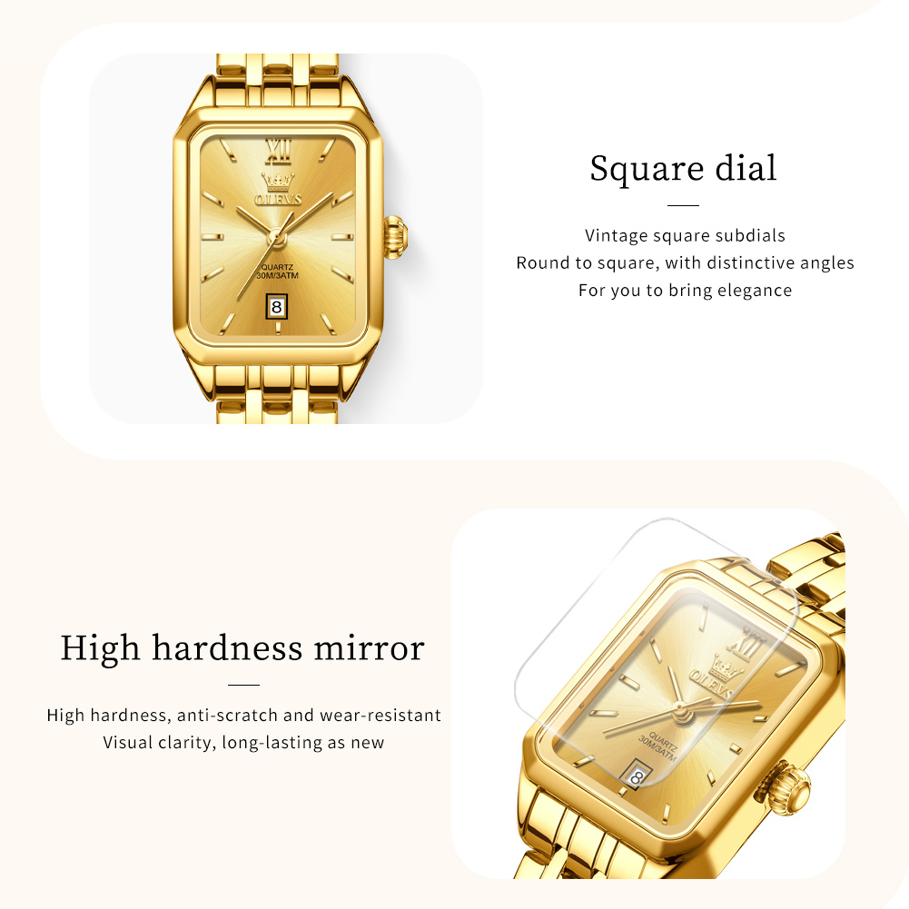 OLEVS Luxury Top Brand Women's - огляд і ціна Jewelry Watches Gold