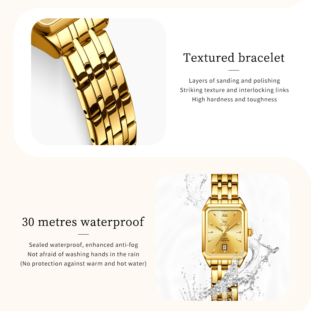 OLEVS Luxury Top Brand Women's - огляд і ціна Jewelry Watches Gold